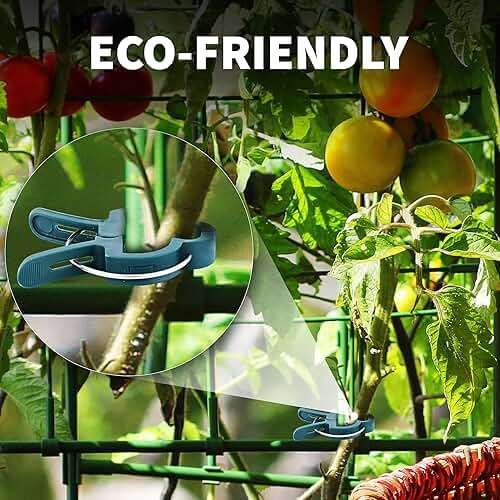 Plant Clips 40 Piece Green Gentle Gardening Plant & Flower Lever Loop Gripper Clips, Tool for Supporting or Straightening Plant Stems, Stalks, and Vines, Garden Clips, by RamPro - Image 7