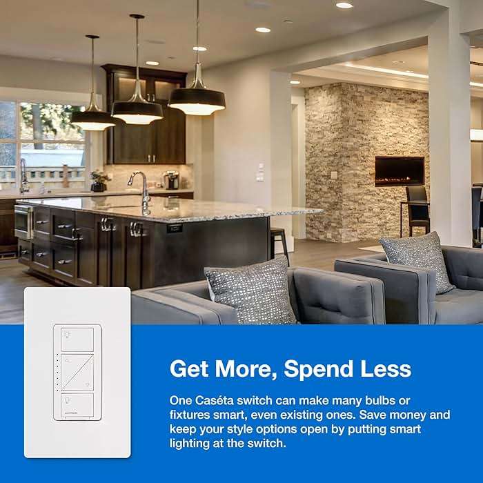 Lutron Caseta Deluxe Smart Dimmer Switch Kit, 2 Dimmer Switches, 2 Wall Plates, 2 Pico Remotes, and Smart Hub, No Neutral Required, Works with Alexa, Apple Home, Ring, & Google Home, P-BDG-PKG2W-A - Image 8
