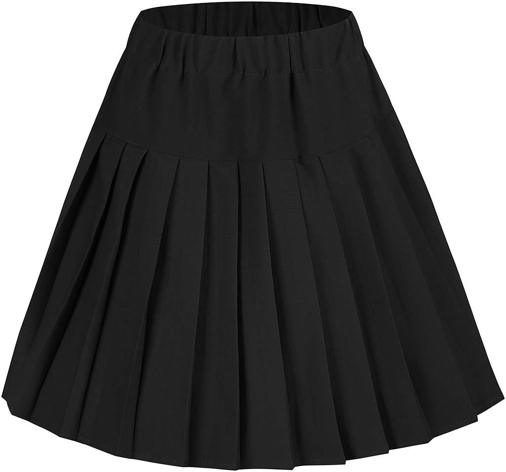 Urban CoCo Women's Elastic Waist Tartan Pleated School Skirt - Image 1