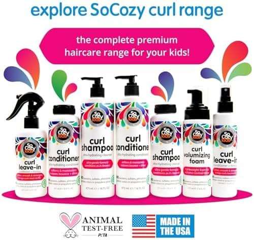 So Cozy Leave In Conditioner Spray (8 Fl Oz) Paraben-Free Detangler for Kids' Curly Hair, Deep Conditioner & Tangle-Free Curls, Gentle & Nourishing with Keratin, Vitamin B5, Olive Oil & Jojoba Oil - Image 6