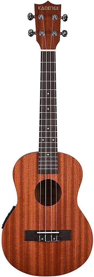 Kadence UKCE03C Concert 24" Electro Acoustic Ukulele | Mahogany Wood | Built-in 2-Band EQ Preamp | Comes with Bag | Includes Learning Course | Brown - Image 2