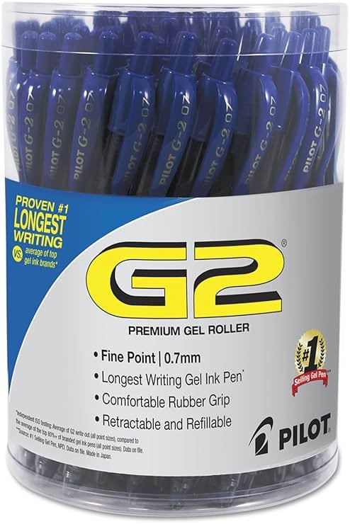 Pilot G2 Premium Gel Pen Convenience Pack, Retractable, Fine 0.7 mm, Blue Ink, Blue Barrel, 36/Pack - Product Image