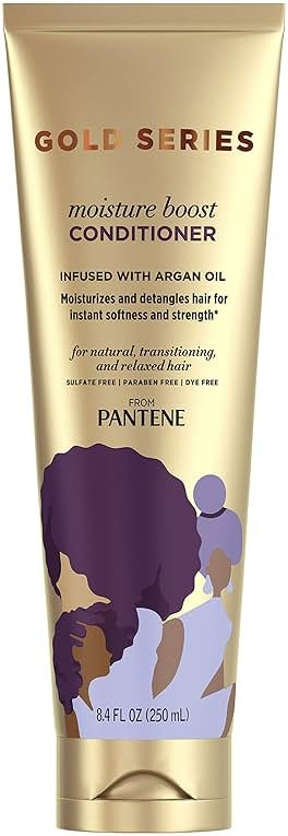 Pantene Pro-V Gold Series Moisture Boost Conditioner, for African American, Ethnic and Curly Hair Care, 8.4 fl oz (Pack of 12) - Product Image