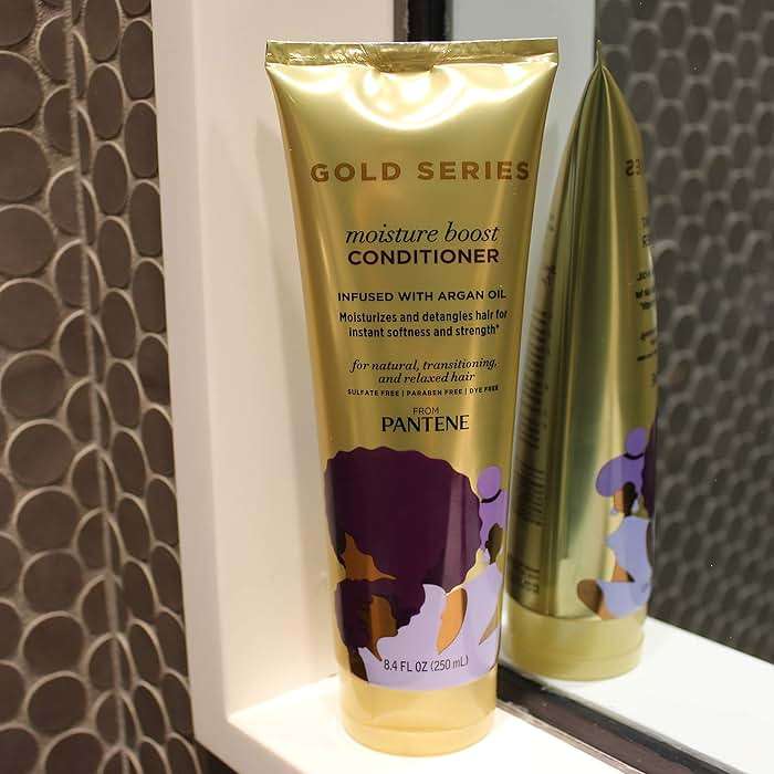 Pantene Pro-V Gold Series Moisture Boost Conditioner, for African American, Ethnic and Curly Hair Care, 8.4 fl oz (Pack of 12) - Image 10
