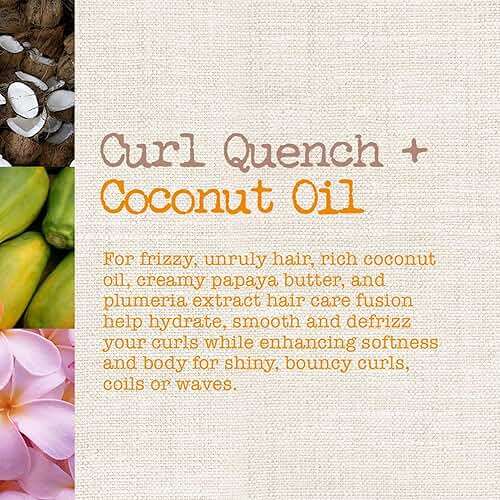 Maui Moisture Curl Quench + Coconut Oil Hydrating Curl Cream Smoothie, Curly Hair Styling Cream with Coconut Oil & Papaya Butter Helps Tame Frizz & Enhance Softness, Silicone Free, 12 oz - Image 2