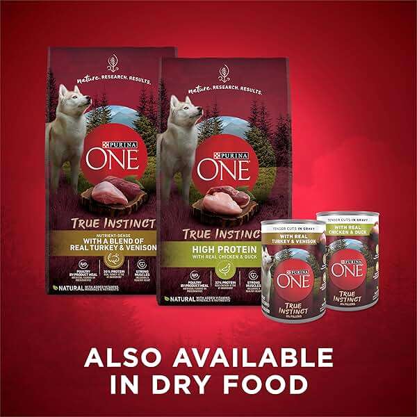 Purina ONE True Instinct Tender Cuts in Gravy with Real Turkey and Venison, and with Real Chicken and Duck High Protein Wet Dog Food Variety Pack - (Pack of 6) 13 Oz. Cans - Image 9