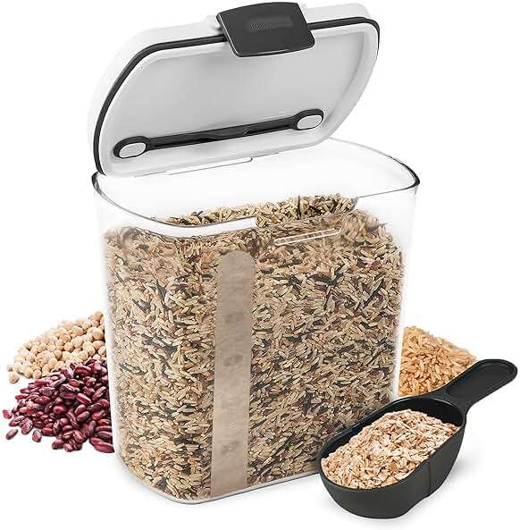 ProKeeper 2.5-Quart Grain Storage Container with Hinged Lid, Clear – BPA-Free, Airtight Seal, 5.5 x 7.65 x 7.25" - Image 1