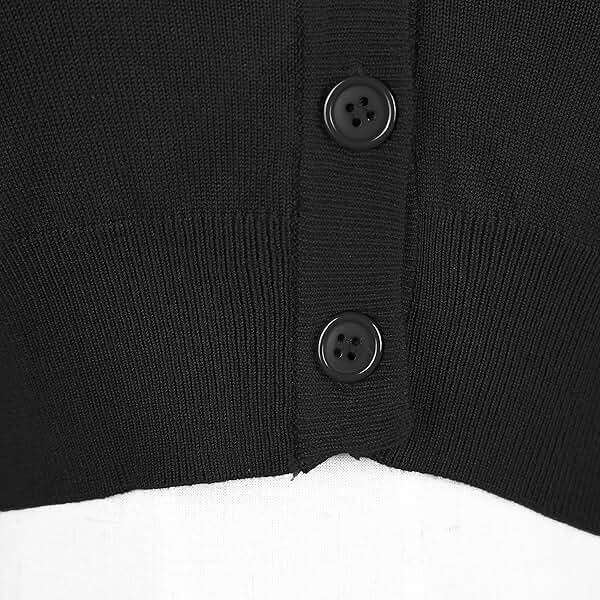 Urban CoCo Women's Cropped Cardigan V-Neck Button Down Knitted Sweater 3/4 Sleeve - Image 5