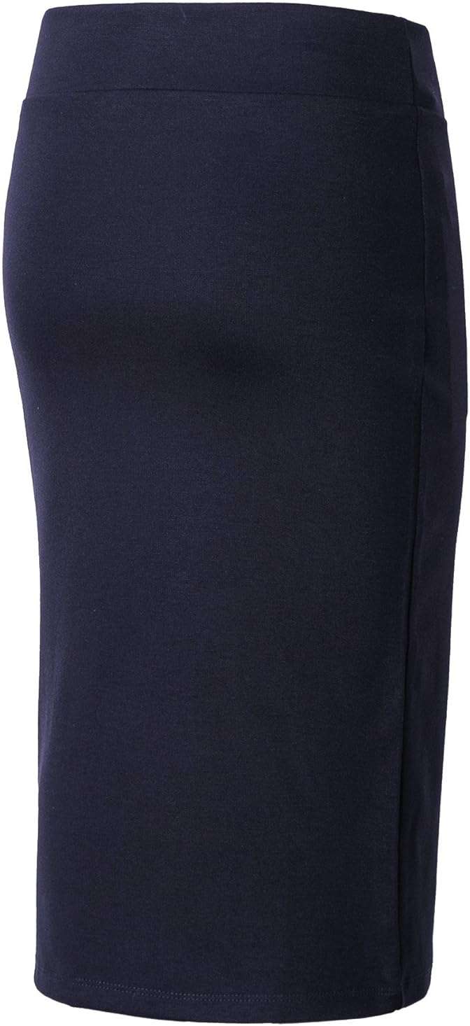 Urban CoCo Women's Elastic Waist Stretch Bodycon Midi Pencil Skirt - Image 5