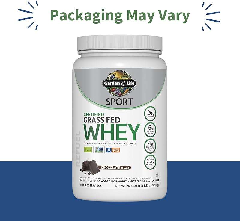 Garden of Life Sport Whey Protein Powder Chocolate, Premium Grass Fed Whey Protein Isolate Plus Probiotics for Immune System Health, 24g Protein, Non GMO, Gluten Free, Cold Processed - 20 Servings - Image 2