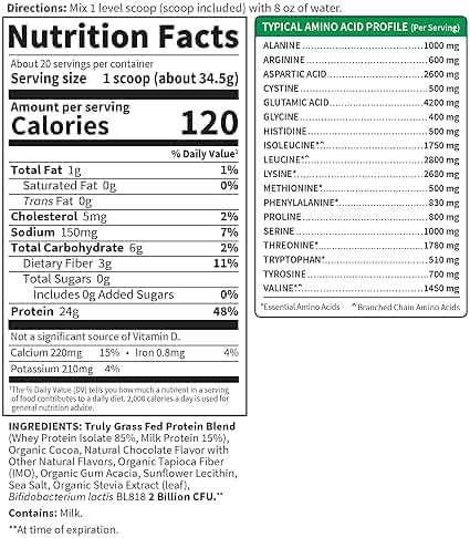 Garden of Life Sport Whey Protein Powder Chocolate, Premium Grass Fed Whey Protein Isolate Plus Probiotics for Immune System Health, 24g Protein, Non GMO, Gluten Free, Cold Processed - 20 Servings - Image 6