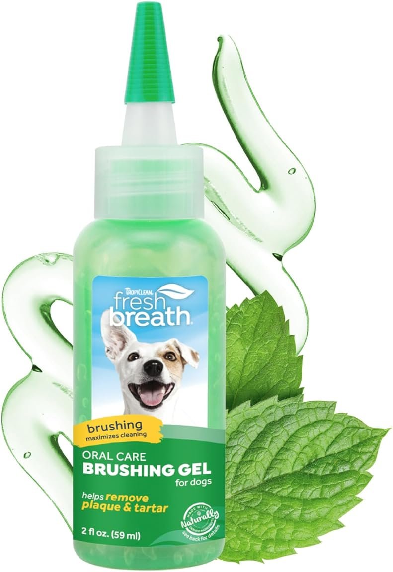 TropiClean Oral Care Brushing Gel for Dogs & Cats| Dog Toothpaste | Pet Dental Gel | Dog Teeth Cleaning Use with Pet Toothbrush | 2 oz - Product Image