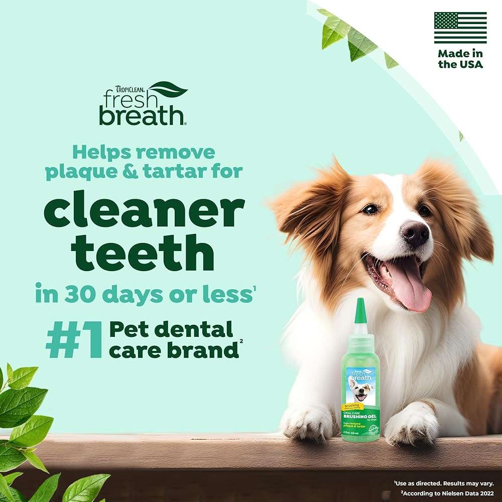 TropiClean Oral Care Brushing Gel for Dogs & Cats| Dog Toothpaste | Pet Dental Gel | Dog Teeth Cleaning Use with Pet Toothbrush | 2 oz - Image 2