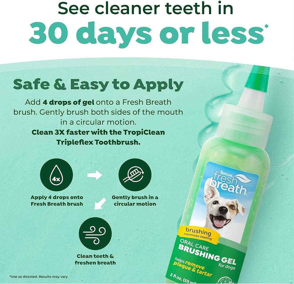 TropiClean Oral Care Brushing Gel for Dogs & Cats| Dog Toothpaste | Pet Dental Gel | Dog Teeth Cleaning Use with Pet Toothbrush | 2 oz - Image 3