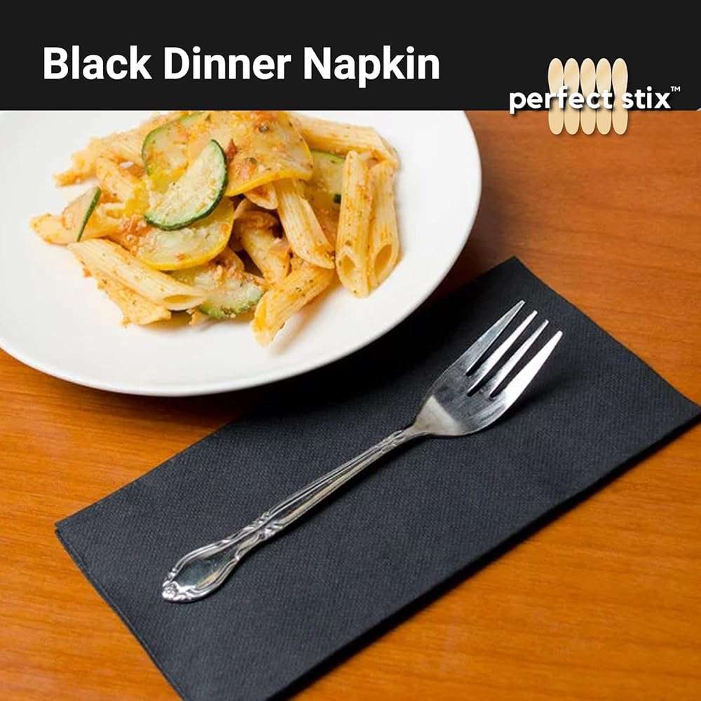 Perfectware 2 Ply Black Dinner Napkin Pack of 125 - Image 2