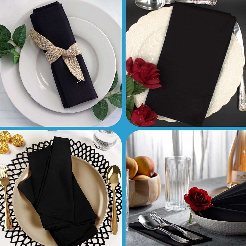 Perfectware 2 Ply Black Dinner Napkin Pack of 125 - Image 4