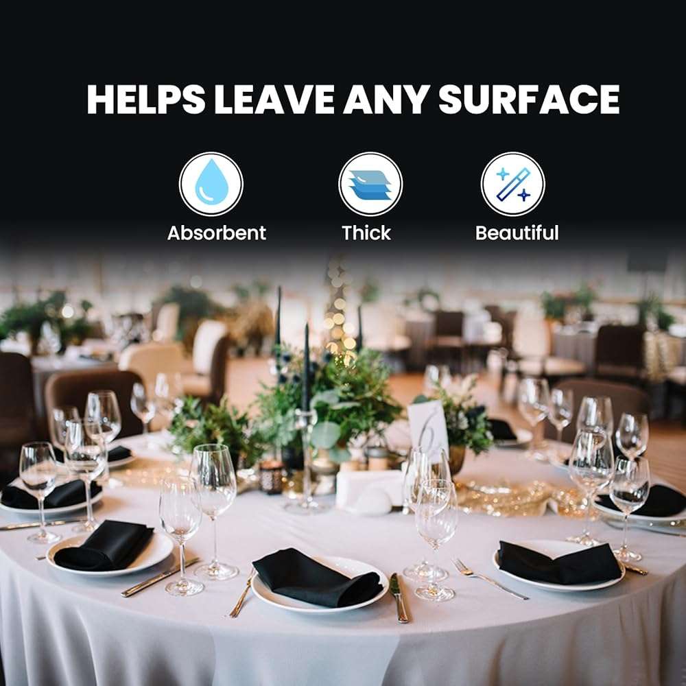 Perfectware 2 Ply Black Dinner Napkin Pack of 125 - Image 6