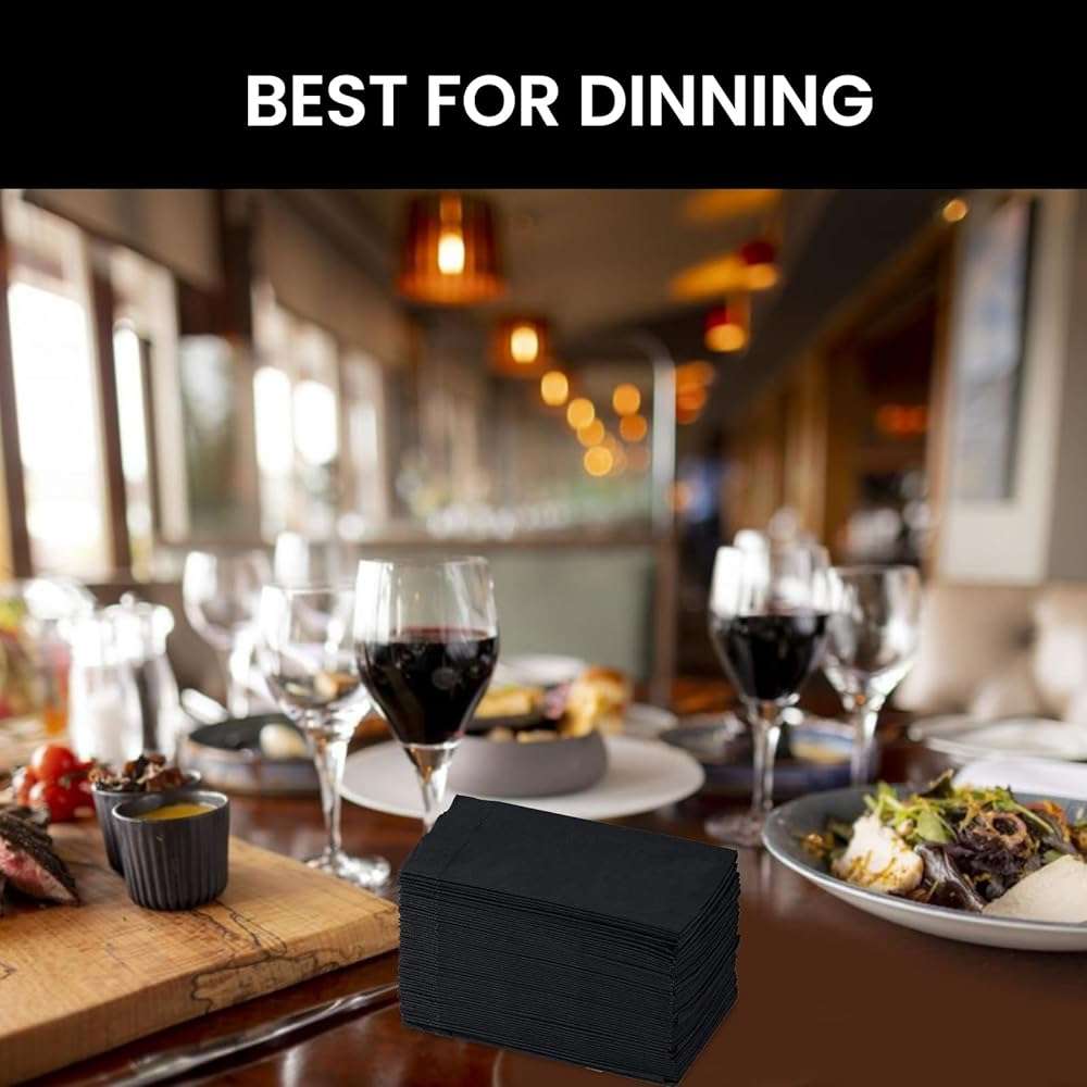 Perfectware 2 Ply Black Dinner Napkin Pack of 125 - Image 7