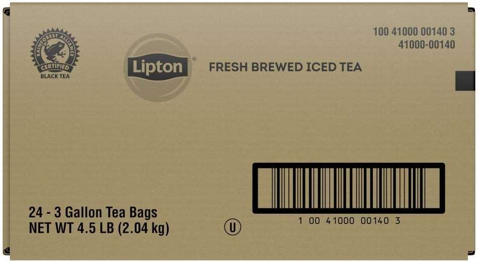 Lipton Black Unsweetened Iced Tea Bags, Makes 3 Gallons, 24 Count - Image 1