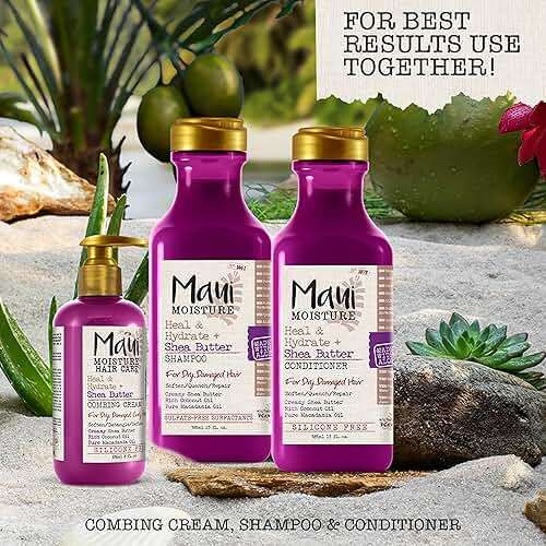 Maui Moisture Heal & Hydrate + Shea Butter Shampoo to Repair & Deeply Moisturize Tight Curly Hair with Coconut & Macademia Oils, Vegan, Silicone, Paraben & Sulfate-Free, 13 fl oz - Image 9