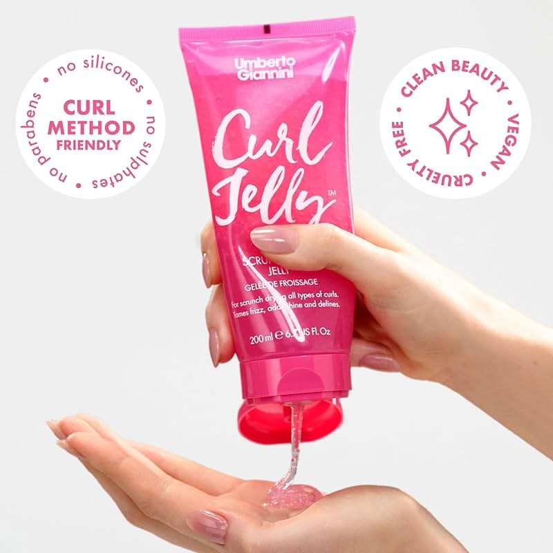 Umberto Giannini Curl Jelly Scrunching Jelly 6.7 fl Oz - Frizz Solution Defining Hair Gel for 2a-4c Curly, Wavy, Coily Hair - Vegan & Cruelty-Free - Image 2