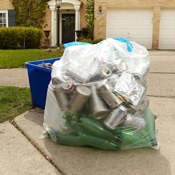 Hefty Recycling Trash Bags, Clear, 13 Gallon, 60 Count Packaging May Vary - Image 6