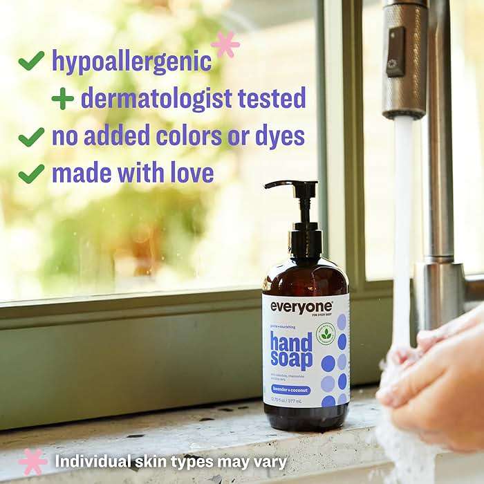 Everyone Liquid Hand Soap, 12.75 Ounce (Pack of 3), Lavender and Coconut, Plant-Based Cleanser with Pure Essential Oils - Image 3