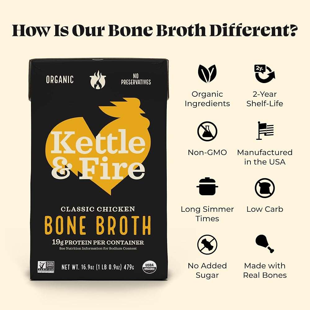 Kettle & Fire, Bone Broth, Chicken, 16.9 Oz - Image 4