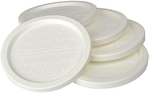 Weck Large JAR 5 Pack Keep Fresh Plastic LIDS, 5 Pack (Large = 4", 100mm Opening) Fits Models 738, 739, 740, 741, 742, 743, 744, 745, 776, 748, 974 - Product Image