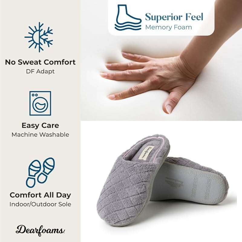 Leslie Terry Clog House Shoes with Memory Foam, Indoor Slippers with Wide Widths - Image 5