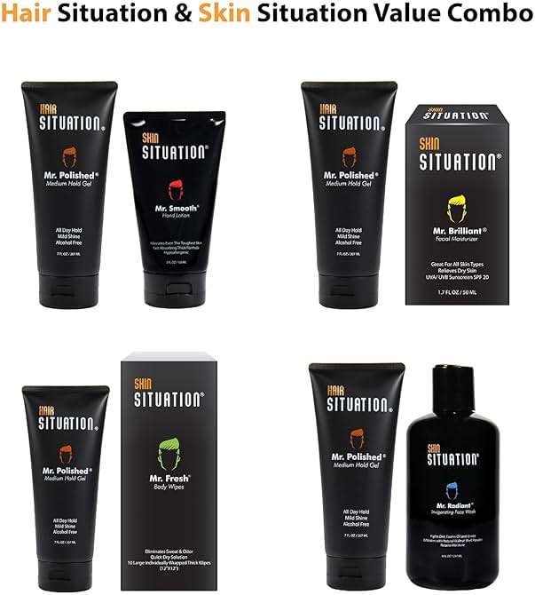 Hair Situation Medium Hold Hair Styling Gel Mr. Polished, Alcohol-Free, Anti-Frizz, No-Flaking, All Day Hold, Low Shine, Made with Vitamins to Strengthen and Volumize Hair, For all Hair Types 7 Fl Oz - Image 8