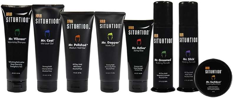 Hair Situation Medium Hold Hair Styling Gel Mr. Polished, Alcohol-Free, Anti-Frizz, No-Flaking, All Day Hold, Low Shine, Made with Vitamins to Strengthen and Volumize Hair, For all Hair Types 7 Fl Oz - Image 9