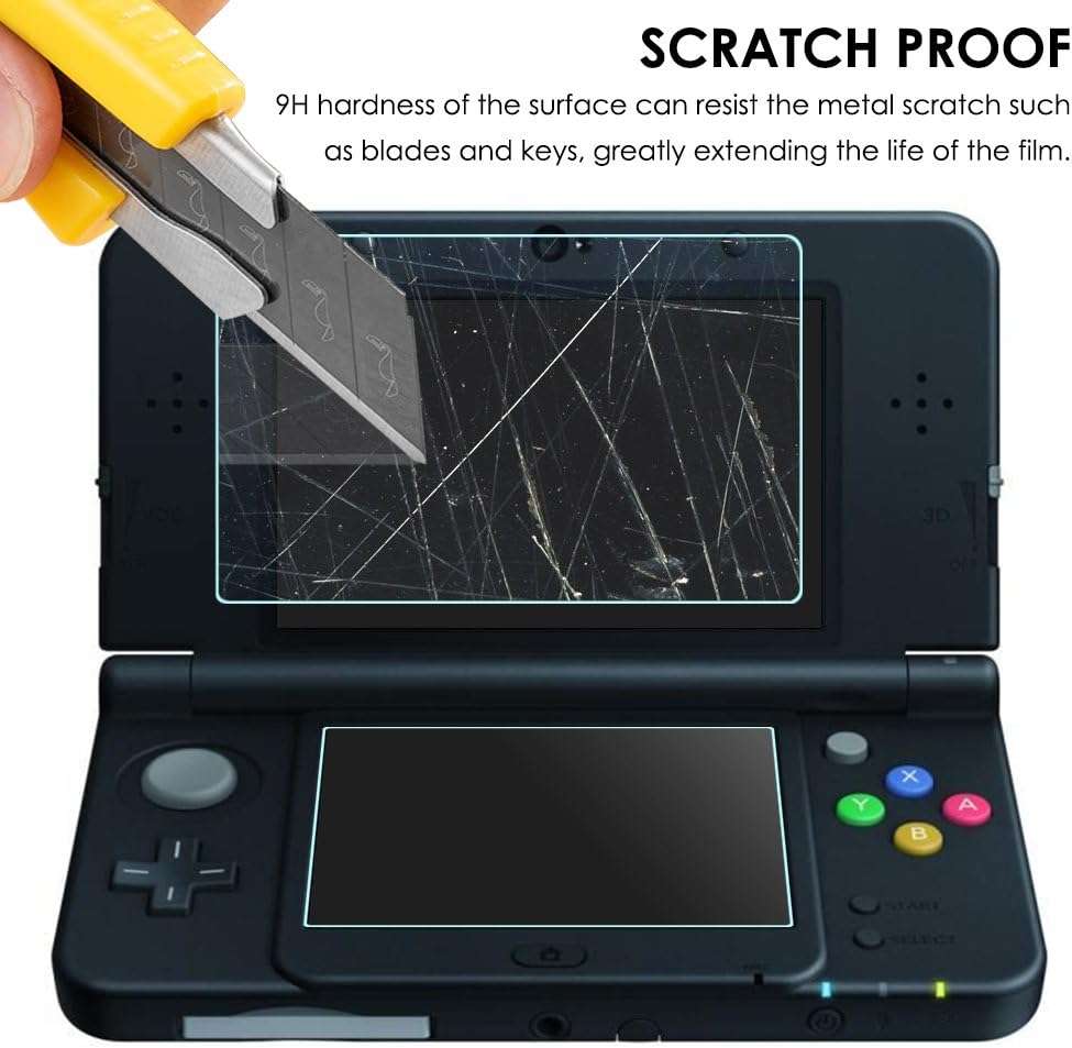 AFUNTA Screen Protector Compatible with Nintendo New 3DS, 2 Pack (4 Pcs) Tempered Glass for Top Screen and HD Clear PET Film for Bottom Screen Accessory - Image 7
