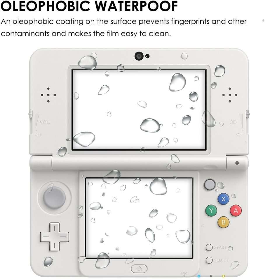 AFUNTA Screen Protector Compatible with Nintendo New 3DS, 2 Pack (4 Pcs) Tempered Glass for Top Screen and HD Clear PET Film for Bottom Screen Accessory - Image 8