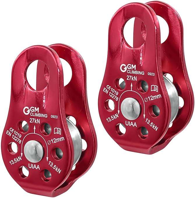 GM CLIMBING Fixed Micro Pulley 27kN CE UIAA Certified Slack Tender for Hitch Tending - Image 1