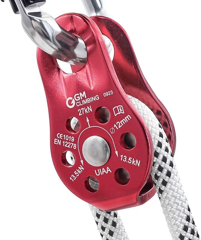 GM CLIMBING Fixed Micro Pulley 27kN CE UIAA Certified Slack Tender for Hitch Tending - Image 9