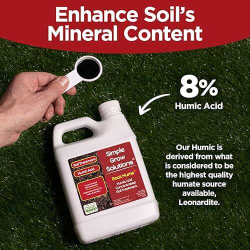 Raw Organic Soil Conditioner- Root Hume- Simple Grow Solutions- Natural Plant & Lawn Treatment- Nutrient Food Enhancer- Concentrated Liquid Humic - Grass, Tomatoes, Citrus, Flowers, Vegetables - Image 5