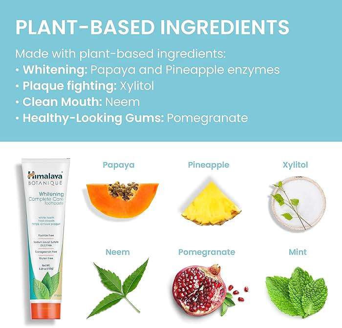 Himalaya Botanique Whitening Complete Care Toothpaste, Teeth Whitening, Fights Plaque, Fluoride Free, No Artificial Flavors, SLS Free, Cruelty Free, Foaming, Simply Mint Flavor, 5.29 Oz, 4 Pack - Image 7