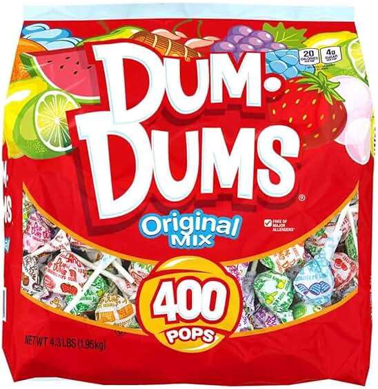 Dum Dums Original Mix 400 ct. Bag - All-Time Classic Flavors, Assorted Suckers in Bulk Candy Bag, Individually Wrapped Lollipops - Bulk Halloween Lollipops for Handing Out - Image 1