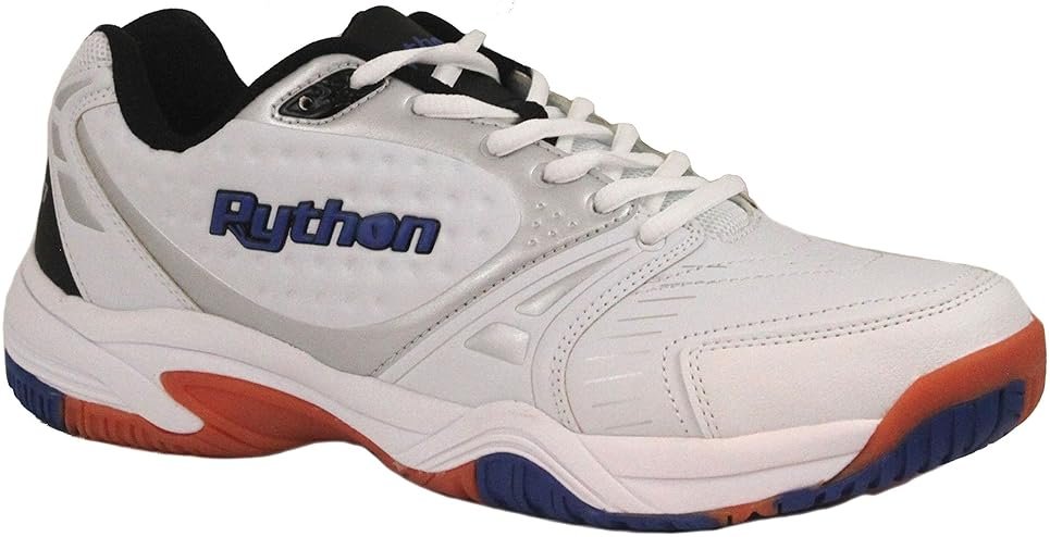 Python Deluxe Indoor Court Shoes (Racquetball, Squash, Badminton, Indoor Pickleball, Volleyball) (Low & Mid) (Black & White Colors) (Non-Slip) (Non-Marking) - Product Image