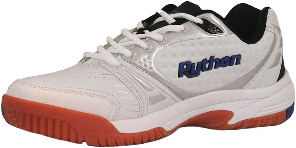 Python Deluxe Indoor Court Shoes (Racquetball, Squash, Badminton, Indoor Pickleball, Volleyball) (Low & Mid) (Black & White Colors) (Non-Slip) (Non-Marking) - Image 2