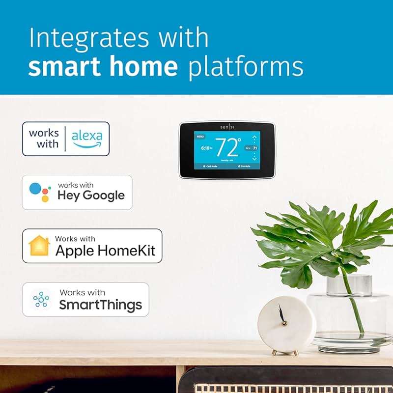 Sensi Touch Smart Thermostat by Emerson with Touchscreen Color Display, Programmable, Wi-Fi, Mobile App, Easy DIY, Data Privacy, Works with Alexa, Energy Star Certified, ST75 - Black, C-Wire Required - Image 9