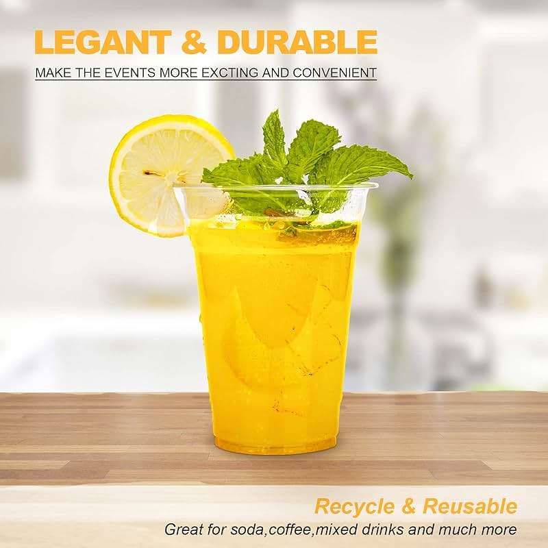 TashiBox [16oz - 150 Cups Clear Plastic Cups, disposable plastic cups for tea,smoothies Sodas and Mixed Drinks - Image 4