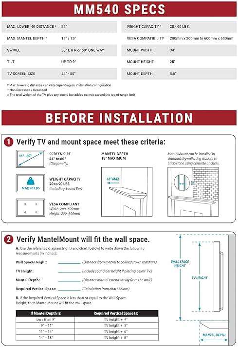 MantelMount MM540 - Above Fireplace Pull Down TV Mount for 44" to 80" Screen TVs to 90 lbs, with Patented auto-straightening, Adjustable Stops, Heat Sensor Handles & Paintable Covers - Image 5