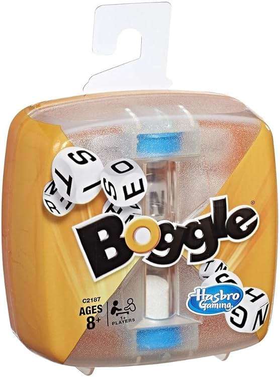 Hasbro Gaming Boggle Classic Game | Word Search Games | Ages 8+ | 1 or More Players | Portable Travel Size | Fun Family Dice Games for Adults and Kids - Image 1