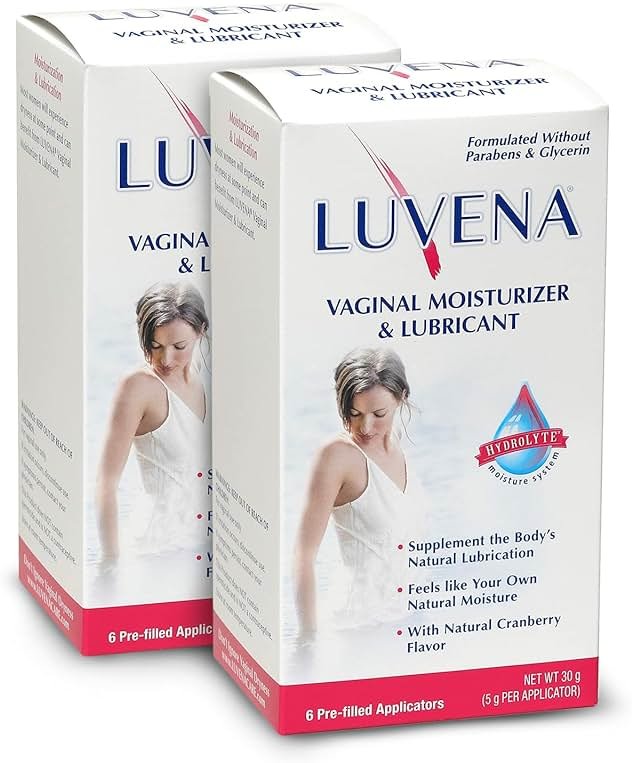 LUVENA Vaginal Moisturizer for Women - Menopause Dryness and Vaginal Dryness Relief - Long Lasting Comfort - Water Based, Paraben Free, Glycerin Free - 170 Pump Applications (2 Pack, 30g each) - Product Image
