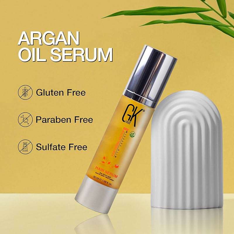 GK HAIR - Hair Oil Serum 1.69 Oz - Smooth Frizz Control & Shine Enhancement - Dry, Frizzy, Damaged & Dull Hair - Argan Oil Hair Serum with Plant Based Protein and Natural Silicones Lightweight Finish - Image 6