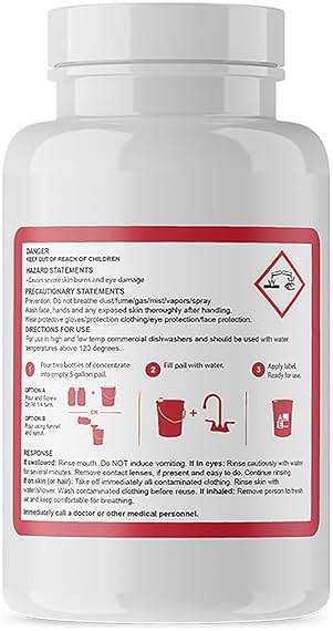 Active Element Commercial Dishwasher Detergent - Makes One 5 Gallon Pail - Industrial Dish Detergent - For High and Low Temp Dishwasher Machine - Image 6