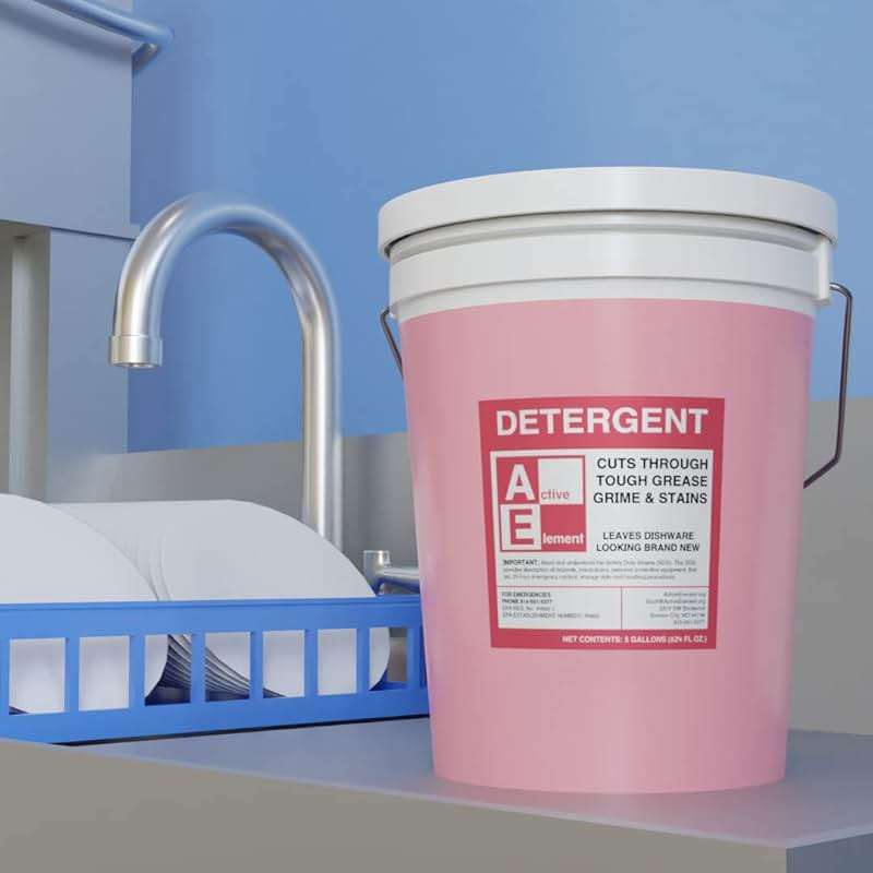 Active Element Commercial Dishwasher Detergent - Makes One 5 Gallon Pail - Industrial Dish Detergent - For High and Low Temp Dishwasher Machine - Image 7