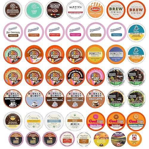 Perfect Samplers Coffee, Tea, Cider, Cappuccino & Hot Chocolate Single Serve Cups for Keurig K Cup Brewers Sampler - Image 1